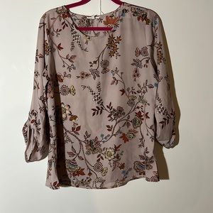 Maurice’s flower 3/4 sleeve blouse